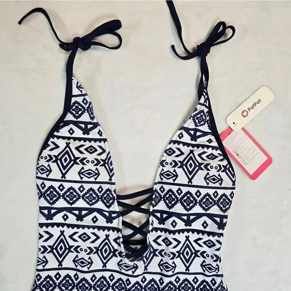 🌿NWT "PatPat" tribal print one piece swimsuit size Small - Picture 2 of 11